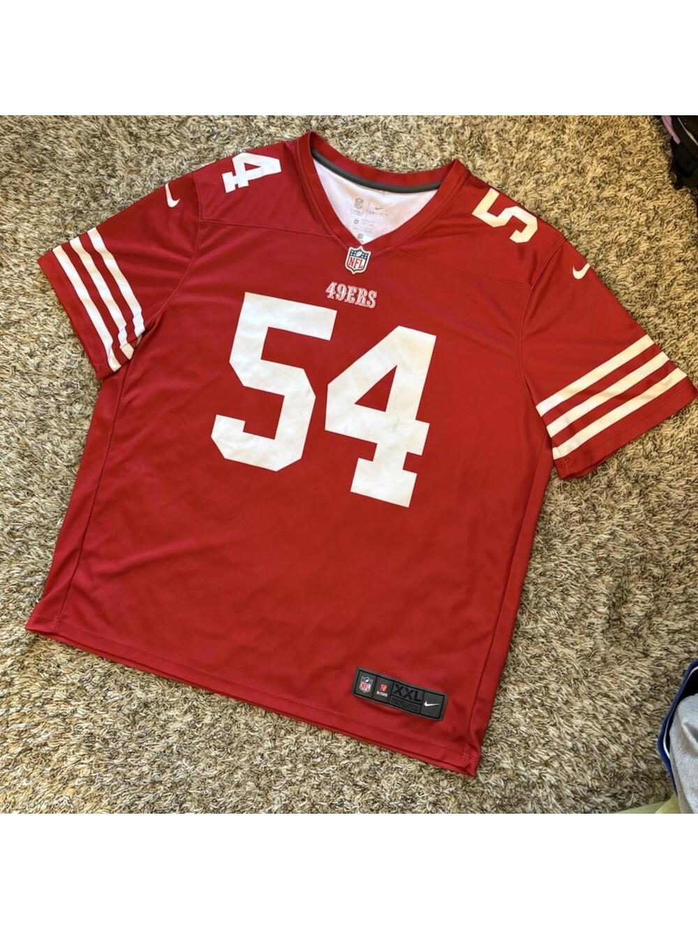Nike San Francisco 49ers NFL Fred Warner Red Color Rush Jersey Men's Size 2XL - Picture 5 of 10